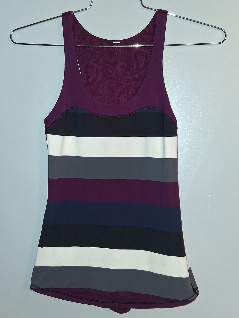lululemon athletica Striped Racerback Tank in Purple, Black, Gray, White